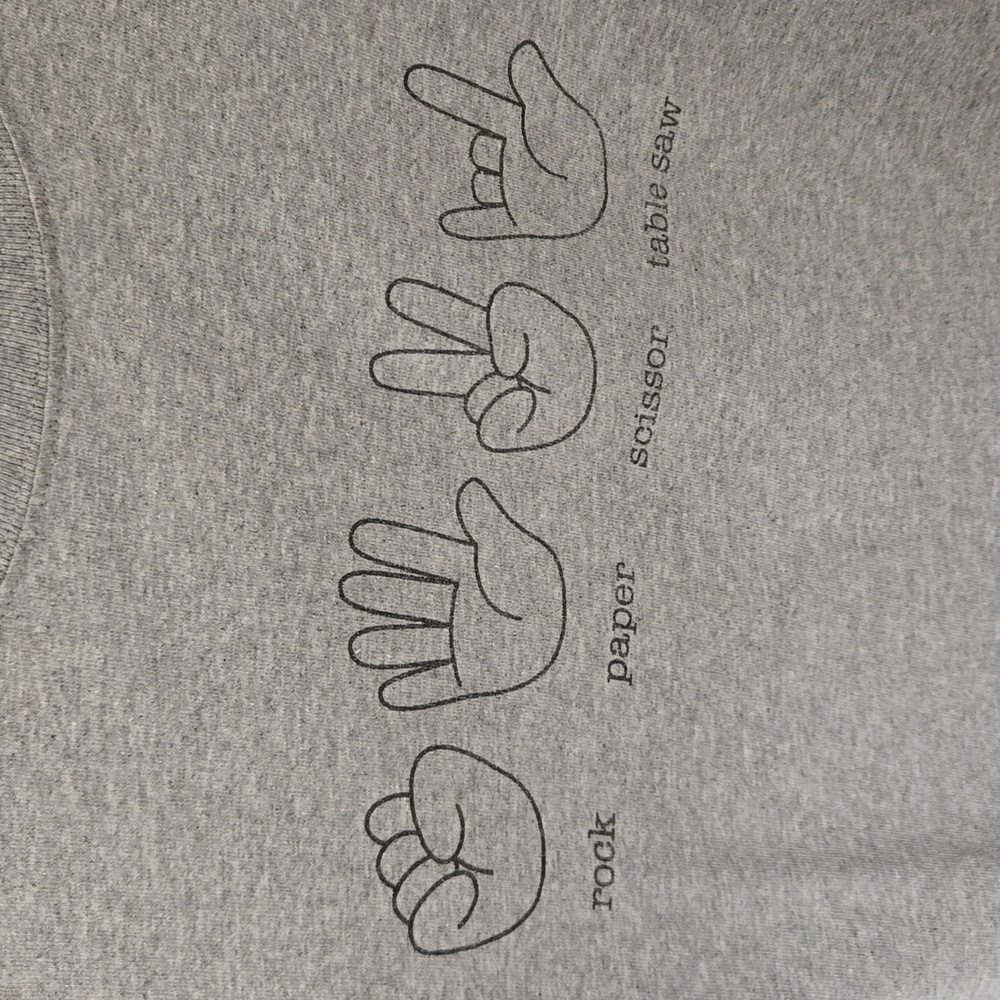 Hanes rock, paper, scissor, table saw Short sleeve T shirt - Picture 4 of 6